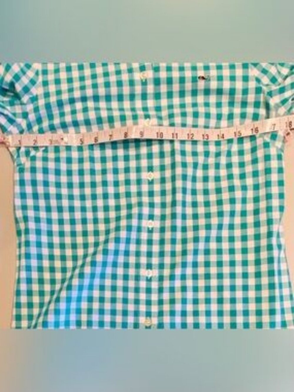 Vineyard Vines Green and White Gingham Button-Up Top, size 2, NWT - Picture 4 of 9